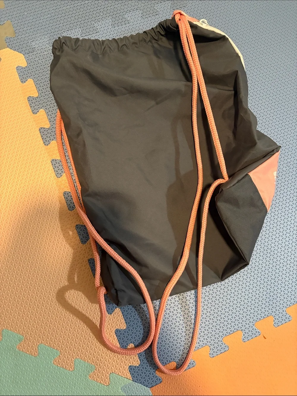 adidas Coral Pink Drawstring Backpack with Black Base - Picture 3 of 3